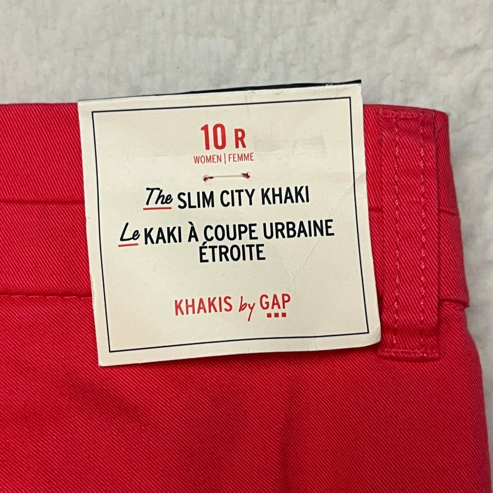 Gap Khakis Slim City Pants Womens 10 Regular Red Chino Trousers 416156-01-1 - Picture 11 of 13